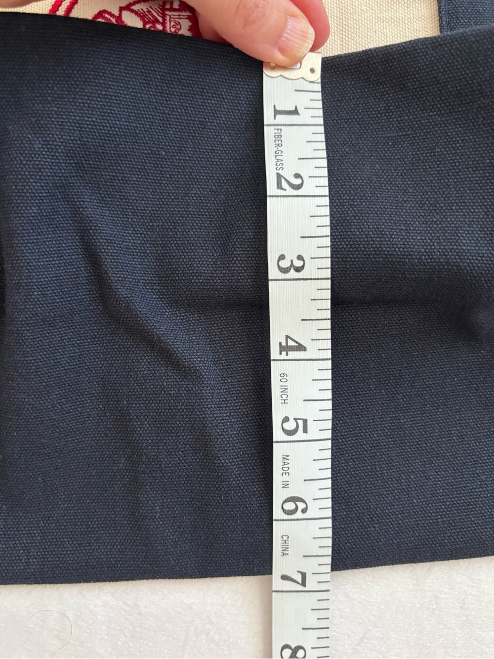 Trader Joe’s Large Canvas Tote Bag Cream and Navy Blue NWT - Picture 13 of 14